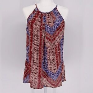 Violet & Claire Halter Top Red Blue Size Medium